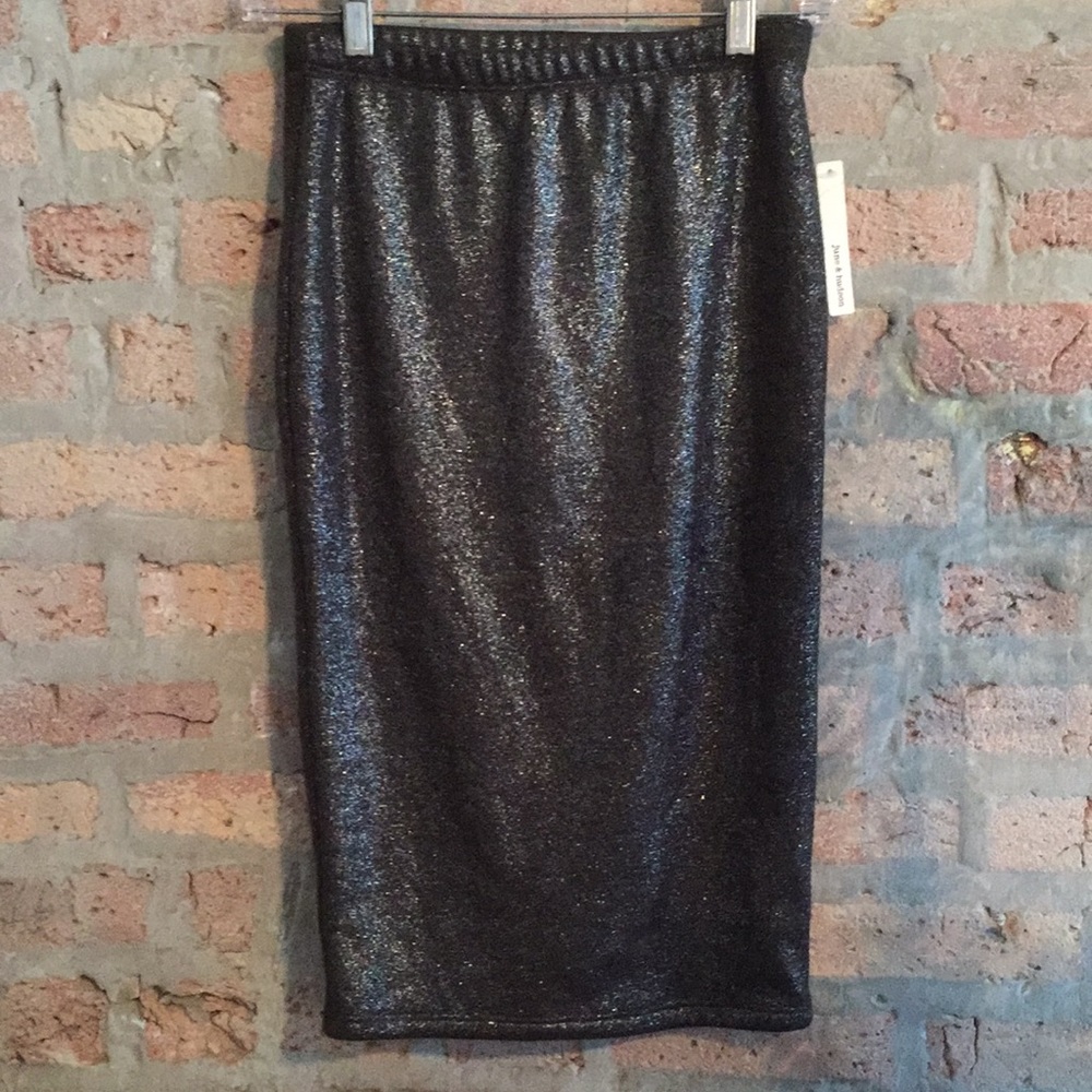 June & Hudson metallic grey pencil skirt